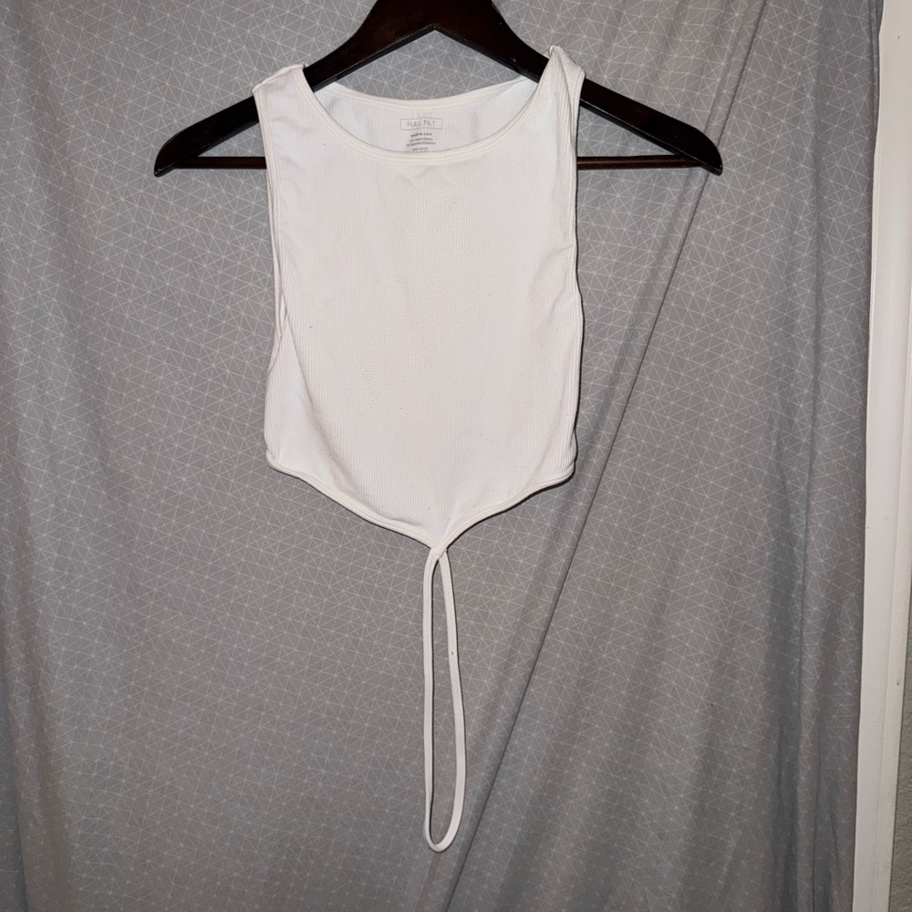 Full Tilt White Crop Tank Top